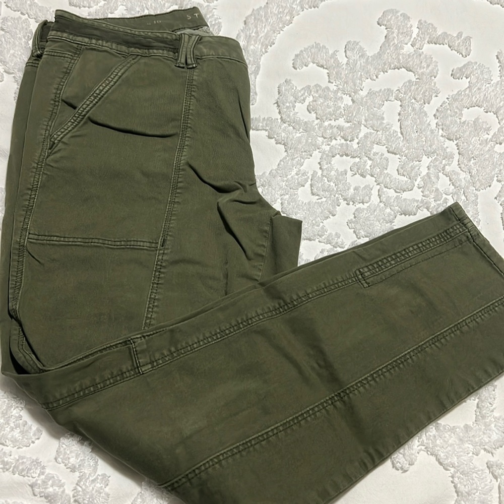 White House black market straight olive green pants